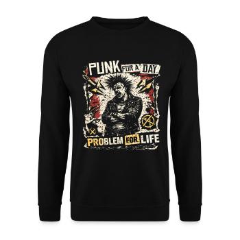 Punk For A Day - Unisex Sweatshirt - black - Front - Alina (178cm) & Michal (187cm)