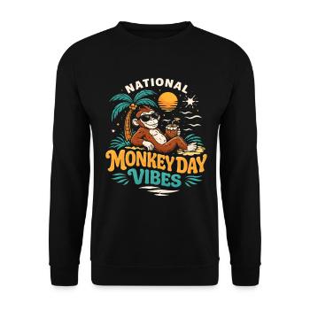 Monkey Day Monkey Day - Unisex Sweatshirt - black - Front - Alina (178cm) & Michal (187cm)