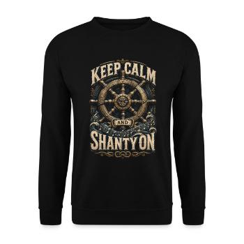 Shanty Choir Sea Songs Keep Calm And Shanty On - Unisex Sweatshirt - black - Front - Alina (178cm) & Michal (187cm)