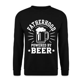 LA PATERNITÉ ALIMENTÉE PAR LA BIÈRE Emblème pour les pères - Sweat-shirt Unisexe - noir - Devant - Alina (178cm) & Michal (187cm)