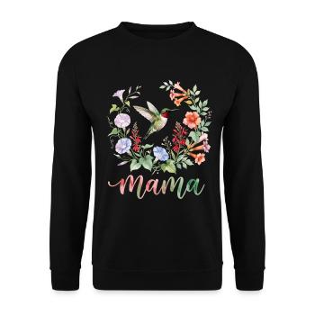 Rubinkehlige Kolibris Mama Mama - Unisex Pullover - Schwarz - Vorne - Alina (178cm) & Michal (187cm)