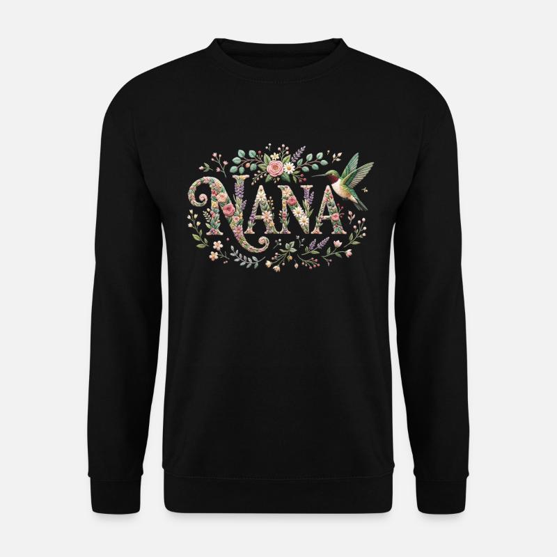 Ruby Throated Hummingbird Nana Grandma - Unisex Sweatshirt - black