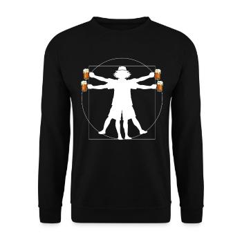 Malle Beer Man - Unisex Sweatshirt - black - Front - Alina (178cm) & Michal (187cm)