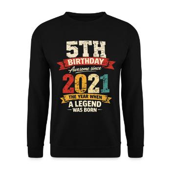 5 Year Anniversary Legend 2021 – Vintage - Unisex Pullover - Schwarz - Vorne - Alina (178cm) & Michal (187cm)