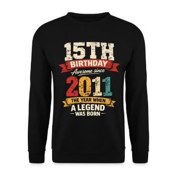 15 Years Anniversary Legend 2011 – Vintage - Unisex Pullover - Schwarz - Vorne - Alina (178cm) & Michal (187cm)