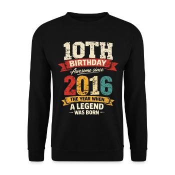10 Ans Anniversaire Légende 2016 - Vintage - Sweat-shirt Unisexe - noir - Devant - Alina (178cm) & Michal (187cm)