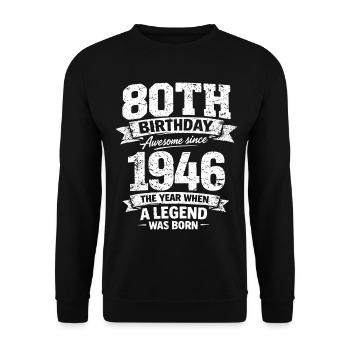 65th Birthday 1961 Legend Vintage Design - Unisex Sweatshirt - black - Front - Alina (178cm) & Michal (187cm)