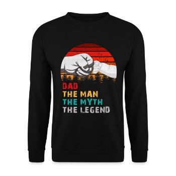 Dad The Man The Myth The Legend Funny Gift - Unisex Sweatshirt - black - Front - Alina (178cm) & Michal (187cm)