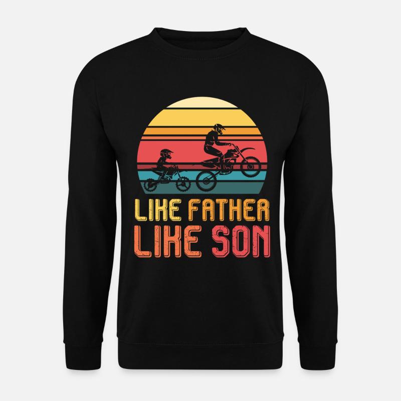 Father & Son Motocross Retro Sunset - Unisex Sweatshirt - black
