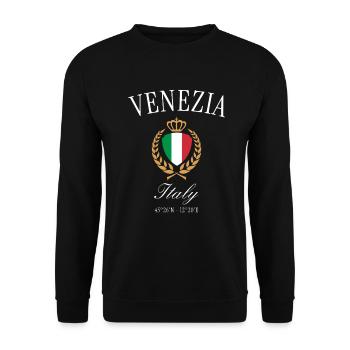 Venedig Italien Wappen Krone – Reise Souvenir - Unisex Pullover - Schwarz - Vorne - Alina (178cm) & Michal (187cm)
