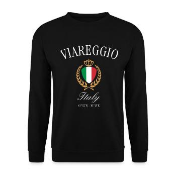 Couronne d’armoiries de Viareggio Italie – Souvenir de voyage - Sweat-shirt Unisexe - noir - Devant - Alina (178cm) & Michal (187cm)