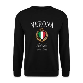 Verona Italien Wappen Krone – Reise Souvenir - Unisex Pullover - Schwarz - Vorne - Alina (178cm) & Michal (187cm)