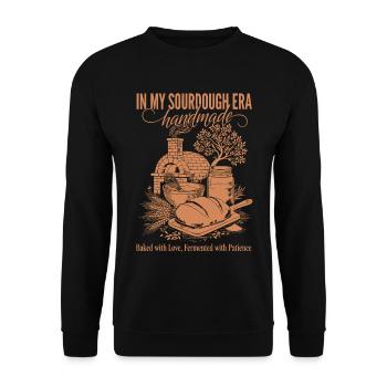 Sourdough In My Sourdough Era Handmade Bread - Unisex Sweatshirt - black - Front - Alina (178cm) & Michal (187cm)