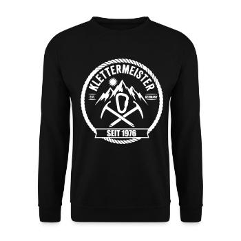 Klettern 50. Geburtstag Bergsteigen - Unisex Pullover - Schwarz - Vorne - Alina (178cm) & Michal (187cm)