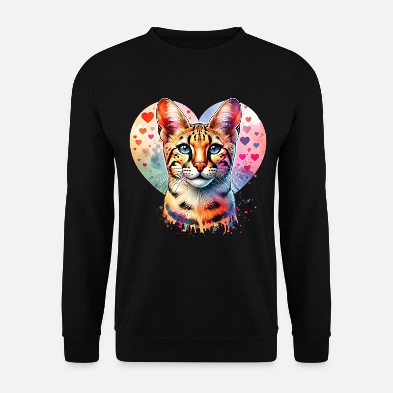 Chat des savanes - Sweat-shirt Unisexe - noir