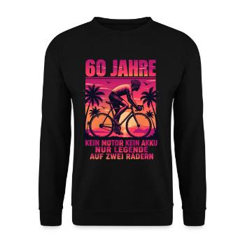 60 Jahre Rennrad Legende - Unisex Pullover - Schwarz - Vorne - Alina (178cm) & Michal (187cm)