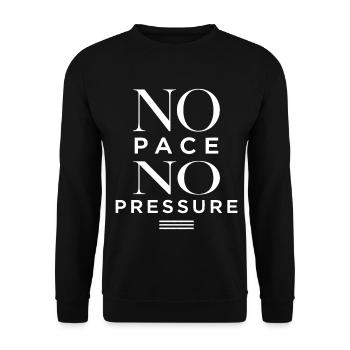 No Pace No Pressure - Unisex Sweatshirt - black - Front - Alina (178cm) & Michal (187cm)
