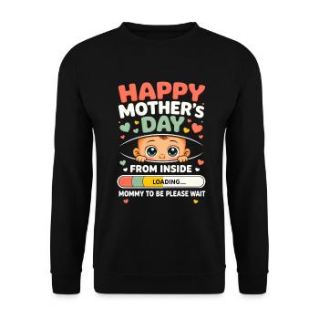 Happy Mothers Day from Inside Mommy to-Be Loading - Unisex Pullover - Schwarz - Vorne - Alina (178cm) & Michal (187cm)