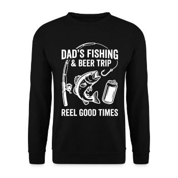 DADS FISHING AND BEER TRIP REEL GOOD TIMES - Unisex Sweatshirt - black - Front - Alina (178cm) & Michal (187cm)