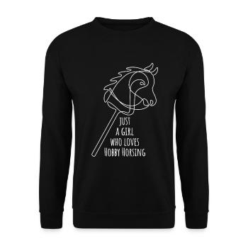 Juste une fille qui adore le passe-temps de monture | Équitation | - Sweat-shirt Unisexe - noir - Devant - Alina (178cm) & Michal (187cm)