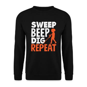 Sweep Bip Dig Repeat Détecteur de Récit Hobby - Sweat-shirt Unisexe - noir - Devant - Alina (178cm) & Michal (187cm)