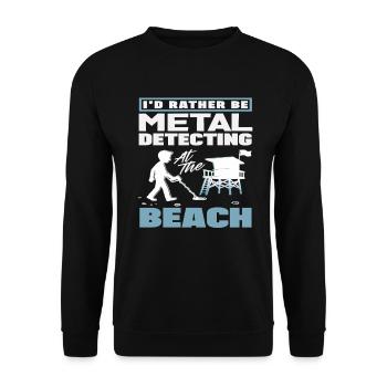 Préfère sonder sur la plage Détection de métaux - Sweat-shirt Unisexe - noir - Devant - Alina (178cm) & Michal (187cm)