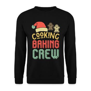 Équipe de cuisson de Noël – Équipe de cuisson et de boulanger - Sweat-shirt Unisexe - noir - Devant - Alina (178cm) & Michal (187cm)