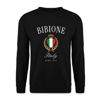 Bibione Italien Wappen Krone – Reise Souvenir - Unisex Pullover - Schwarz - Vorne - Alina (178cm) & Michal (187cm)