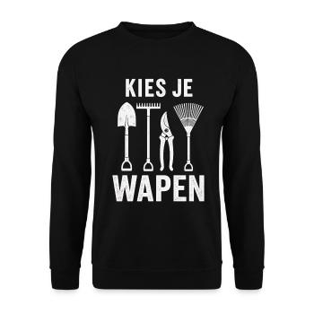 Kies Je Wapen Garten Werkzeug Shirt - Unisex Pullover - Schwarz - Vorne - Alina (178cm) & Michal (187cm)