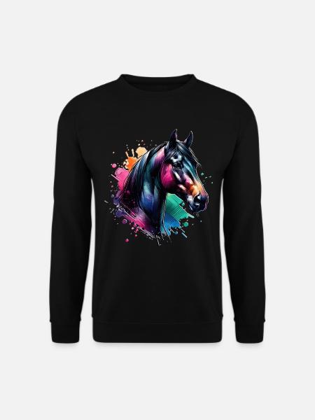 Hannoveraner Motiv Pferd - Unisex Pullover - Schwarz