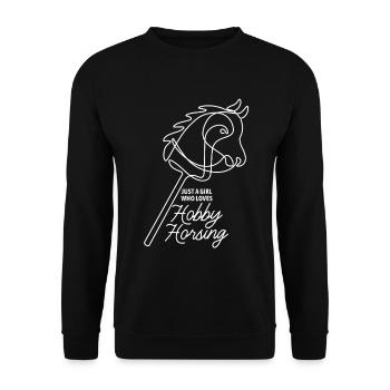 Juste une fille qui adore le passe-temps de monture | Équitation | - Sweat-shirt Unisexe - noir - Devant - Alina (178cm) & Michal (187cm)