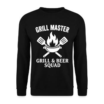 GRILL MASTER GRILL & BEER SQUAD BBQ Profi - Unisex Pullover - Schwarz - Vorne - Alina (178cm) & Michal (187cm)