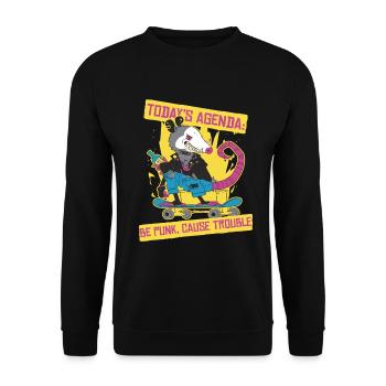 Punk For A Day Today's Agenda Be Punk Cause Trouble - Unisex Sweatshirt - black - Front - Alina (178cm) & Michal (187cm)