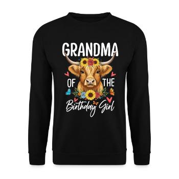 Grandma Of The Birthday Girl - Unisex Pullover - Schwarz - Vorne - Alina (178cm) & Michal (187cm)