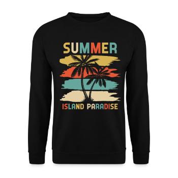 Summer Island Paradise Reisefieber - Unisex Pullover - Schwarz - Vorne - Alina (178cm) & Michal (187cm)