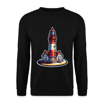 lighthouse - Unisex Sweatshirt - black - Front - Alina (178cm) & Michal (187cm)
