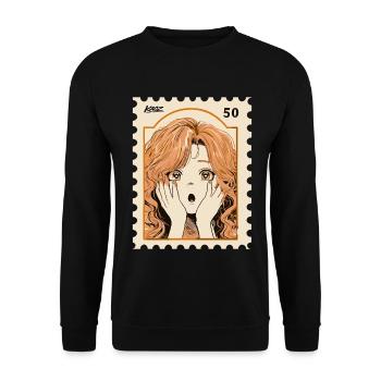Peachy Shock Manga Portrait - Unisex Sweatshirt - black - Front - Alina (178cm) & Michal (187cm)