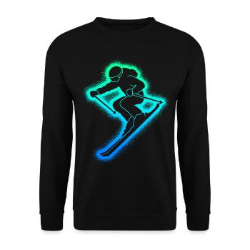 Skifahren Skifahrer Kinder Herren Ski Jungen - Unisex Pullover - Schwarz - Vorne - Alina (178cm) & Michal (187cm)
