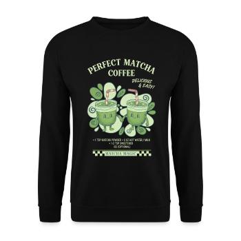 Perfekter Matcha-Kaffee Lecker und einfacher Matcha - Unisex Pullover - Schwarz - Vorne - Alina (178cm) & Michal (187cm)