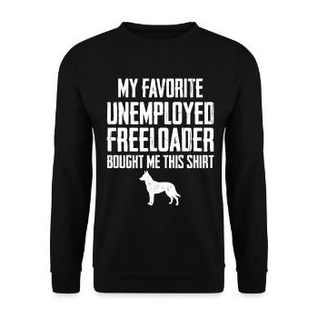 Witziger belgischer Malinois-Schmarotzer - Unisex Pullover - Schwarz - Vorne - Alina (178cm) & Michal (187cm)