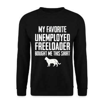 Lustige Katzen-Schmarotzer - Unisex Pullover - Schwarz - Vorne - Alina (178cm) & Michal (187cm)