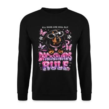 Tous les chiens sont cool mais les teckels dominent - Sweat-shirt Unisexe - noir - Devant - Alina (178cm) & Michal (187cm)