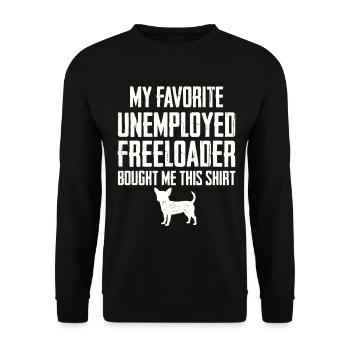 Funny Chihuahua Freeloader - Unisex Sweatshirt - black - Front - Alina (178cm) & Michal (187cm)