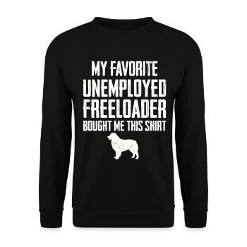 Drôle de Berger Australien Profiteur - Sweat-shirt Unisexe - noir - Devant - Alina (178cm) & Michal (187cm)