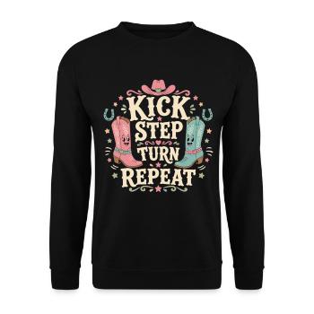 Coup de pied Pas Tourner Répéter - Sweat-shirt Unisexe - noir - Devant - Alina (178cm) & Michal (187cm)