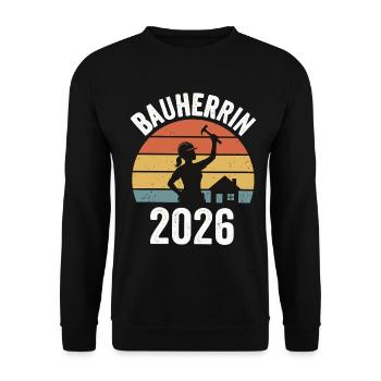 Constructeur 2026 Maison vintage rétro - Sweat-shirt Unisexe - noir - Devant - Alina (178cm) & Michal (187cm)