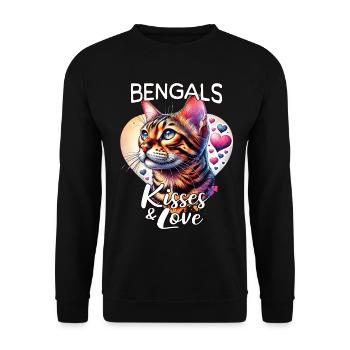 Amour des chats du Bengale - Sweat-shirt Unisexe - noir - Devant - Alina (178cm) & Michal (187cm)
