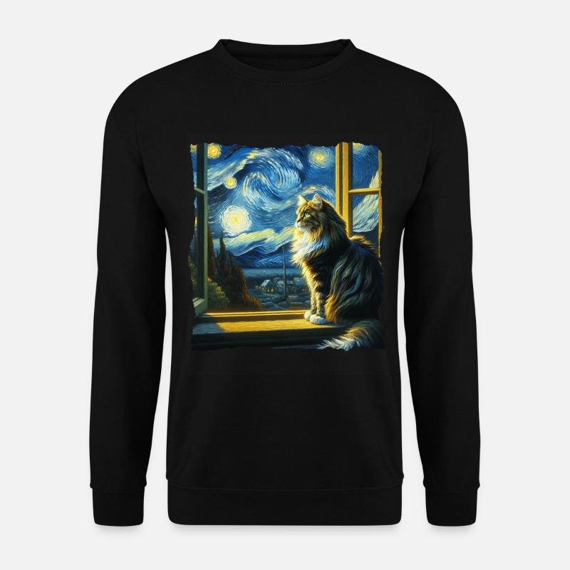Maine Coon Starry Night - Unisex Pullover - Schwarz