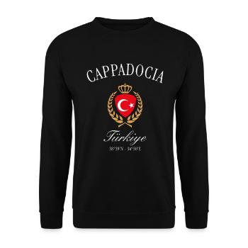 Kappadokien Türkei Wappen Krone – Reise Souvenir - Unisex Pullover - Schwarz - Vorne - Alina (178cm) & Michal (187cm)
