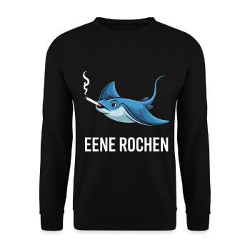 Eene Rochen Raucher Spruch Zigarette Kippe Rauchen - Unisex Pullover - Schwarz - Vorne - Alina (178cm) & Michal (187cm)